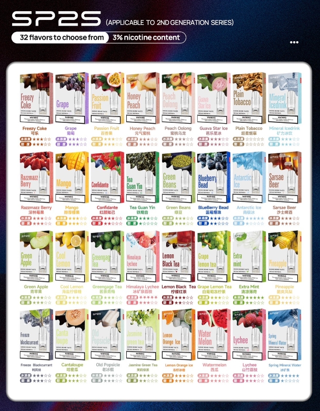 【34款任選】SP2S煙彈 2ml*3 通用RELX一代主機 #現貨速發